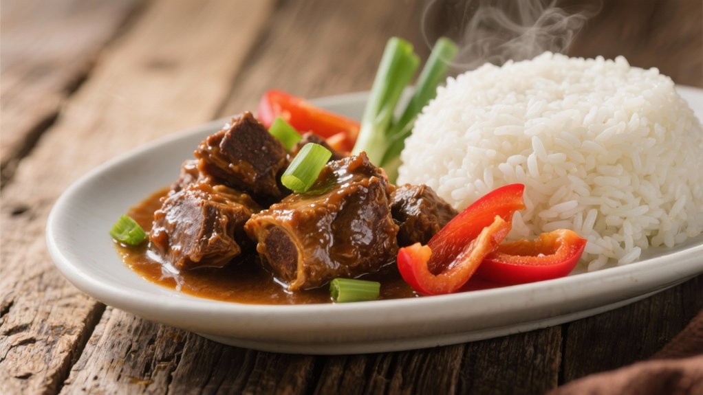 steamed rice enhances oxtails