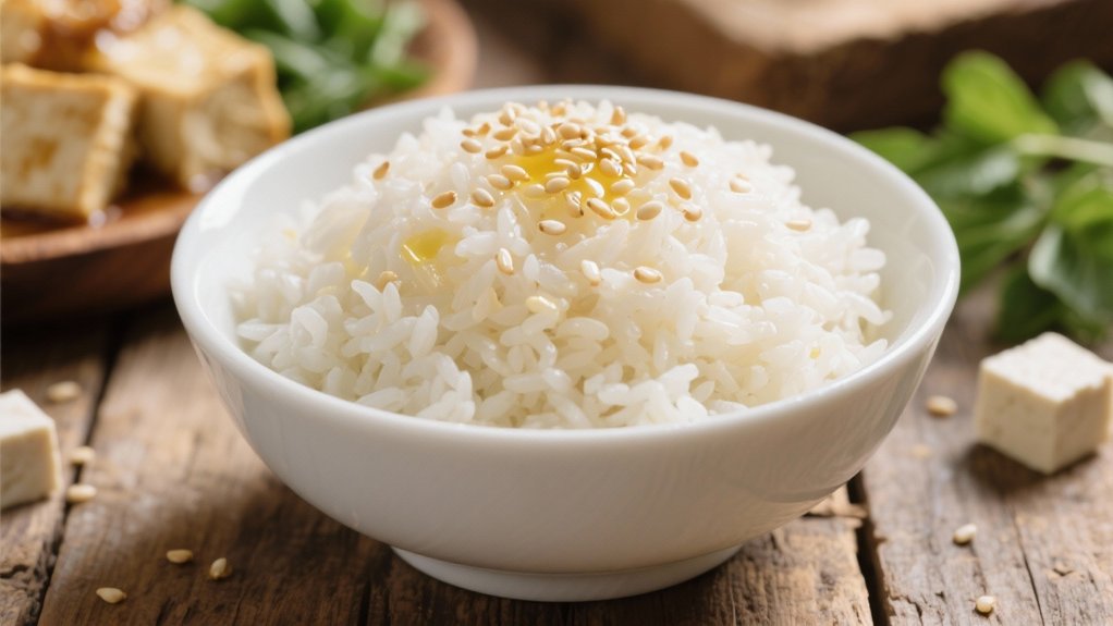 steamed rice with sesame