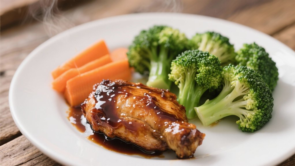 steamed vegetables complement adobo