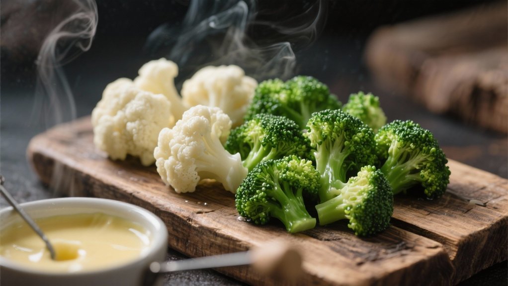 steamed vegetables for fondue