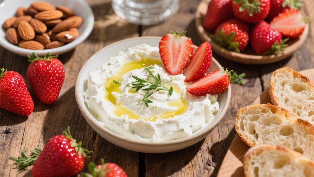 strawberries and whipped feta