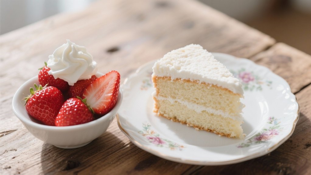 strawberries cream angel cake