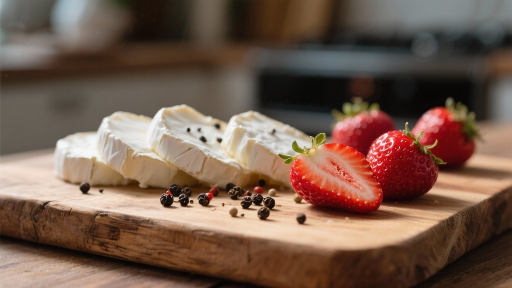 strawberries goat cheese pepper