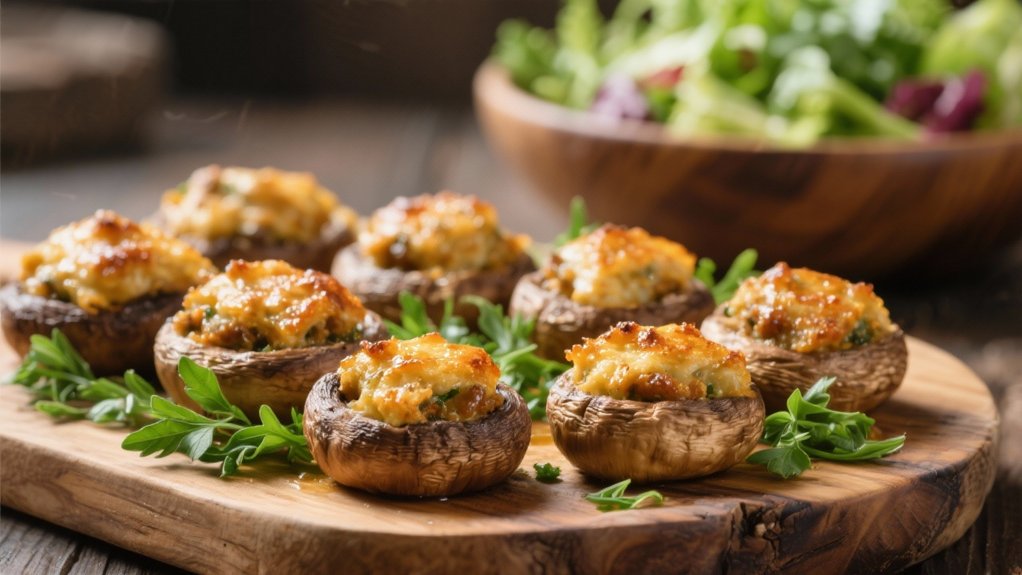 stuffed mushrooms enhance salads