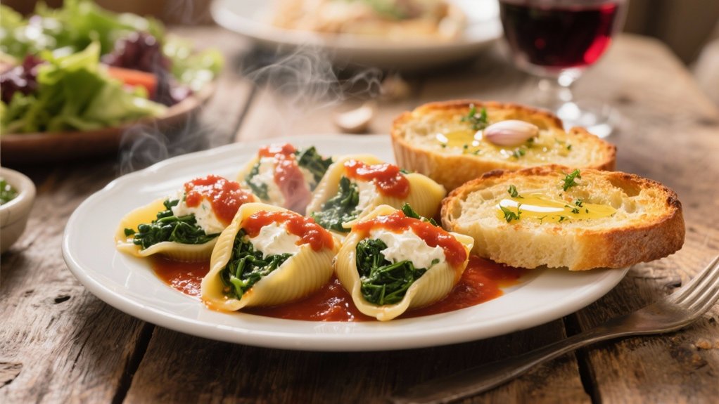 stuffed shells and garlic