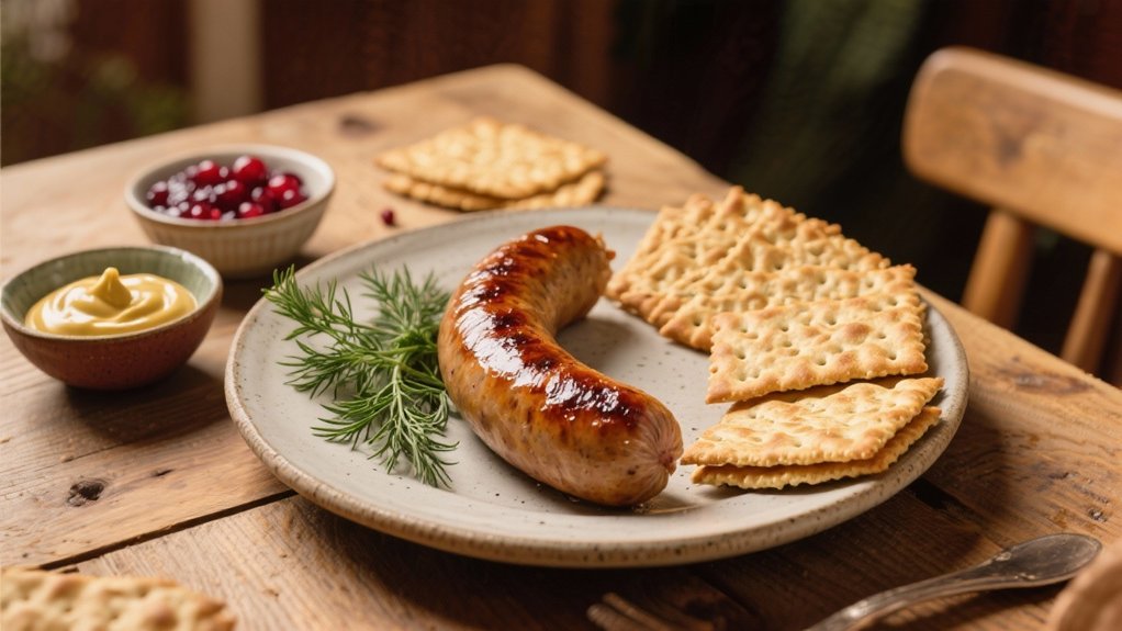 swedish crispbread complements sausage