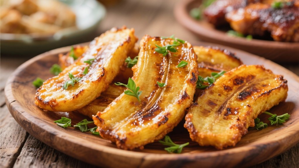 sweet caramelized fried plantains