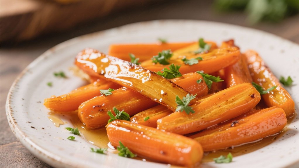 sweet colorful honey glazed carrots