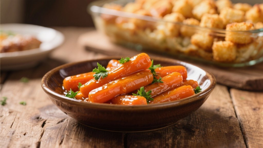 sweet colorful honey glazed carrots