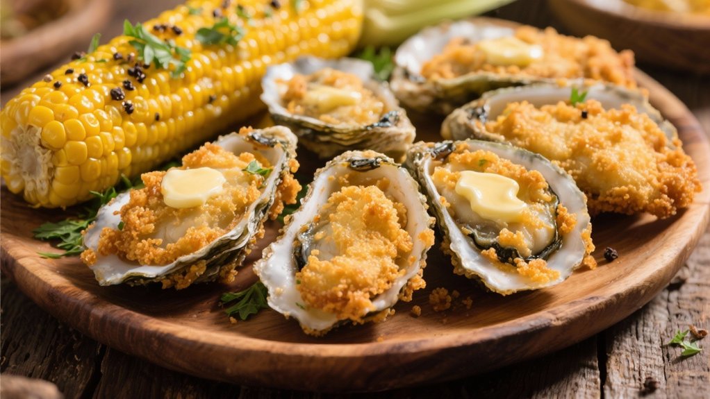 sweet corn enhances oysters