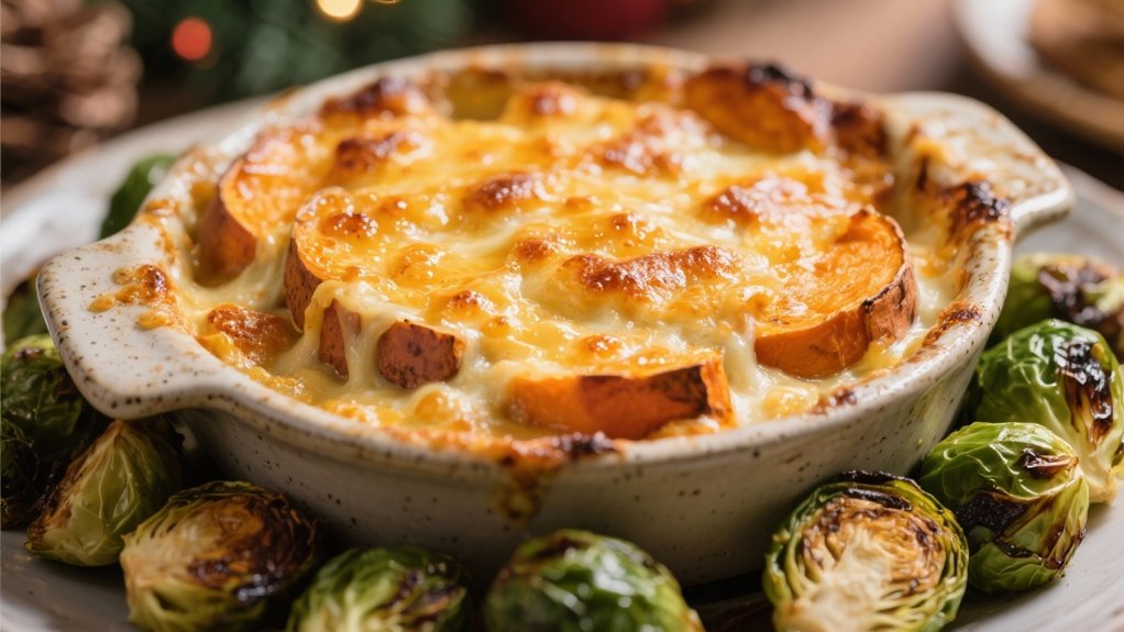 sweet potato and brussels sprouts