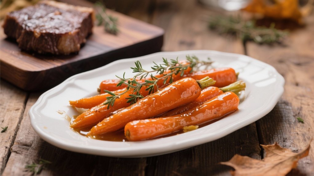 sweet roasted carrots enhance venison