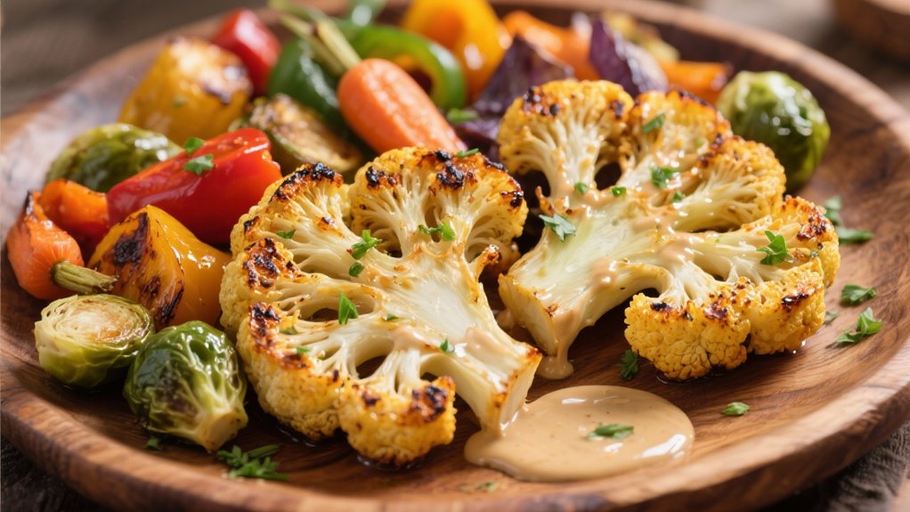 tahini roasted vegetable dish