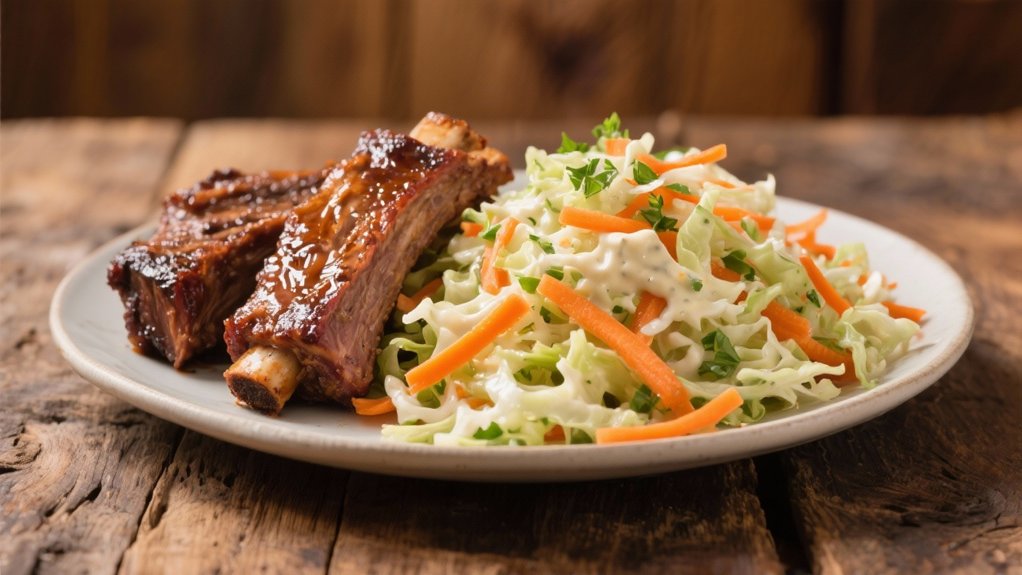 tangy coleslaw complements ribs