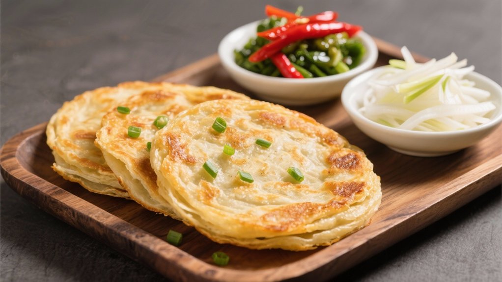 tangy crunch enhances pancakes