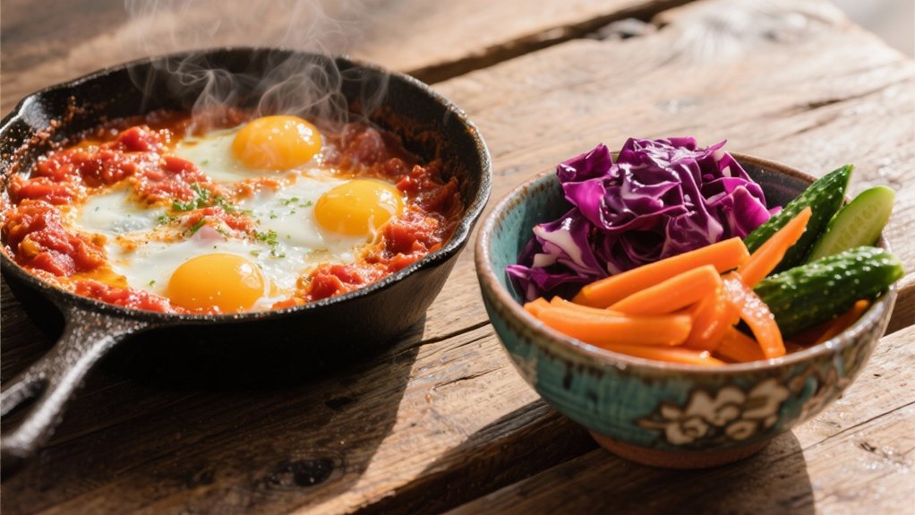 tangy crunch enhances shakshuka