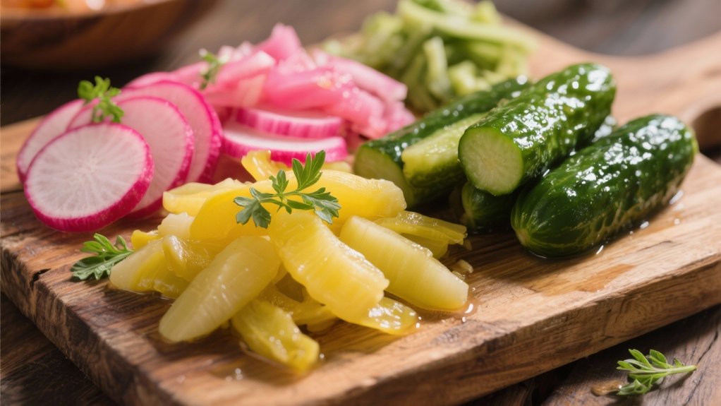tangy crunchy quick pickled vegetables