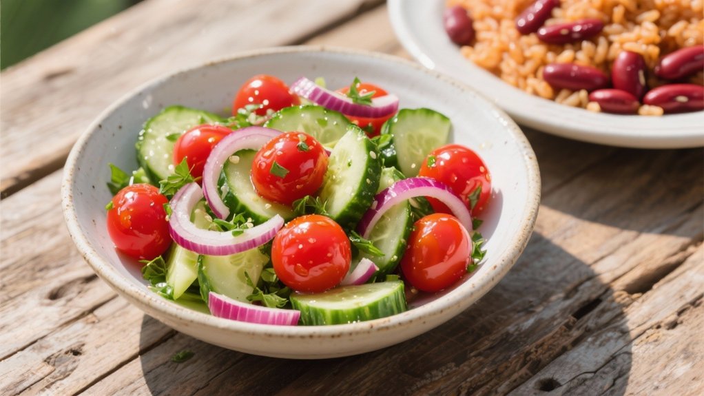 tangy cucumber tomato salad