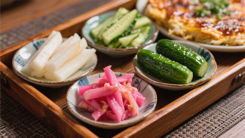 tangy pickled vegetable contrast