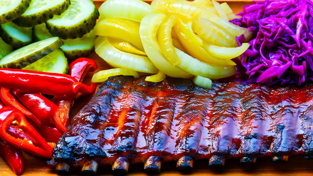 tangy pickles enhance barbecue