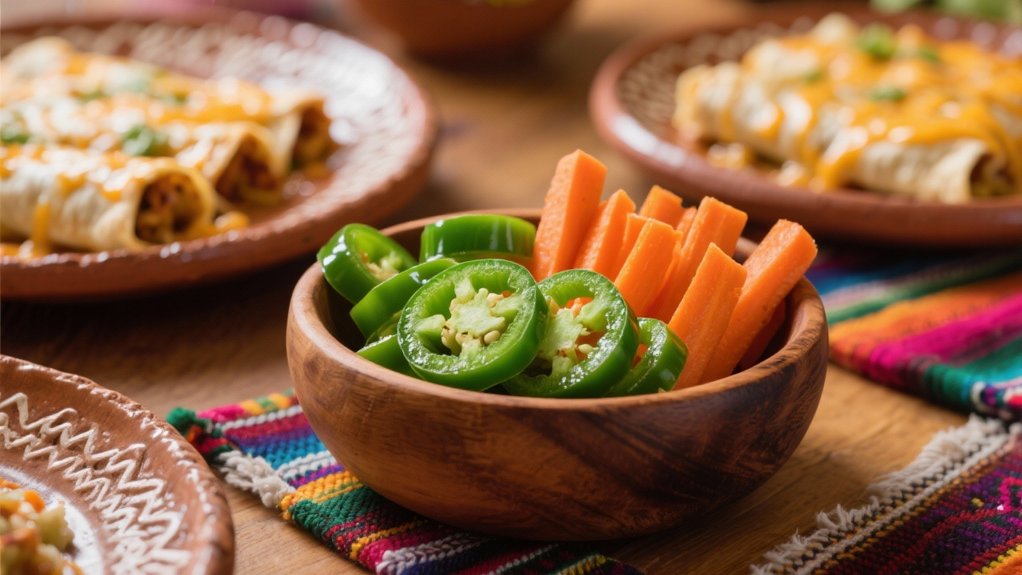 tangy pickles enhance enchiladas