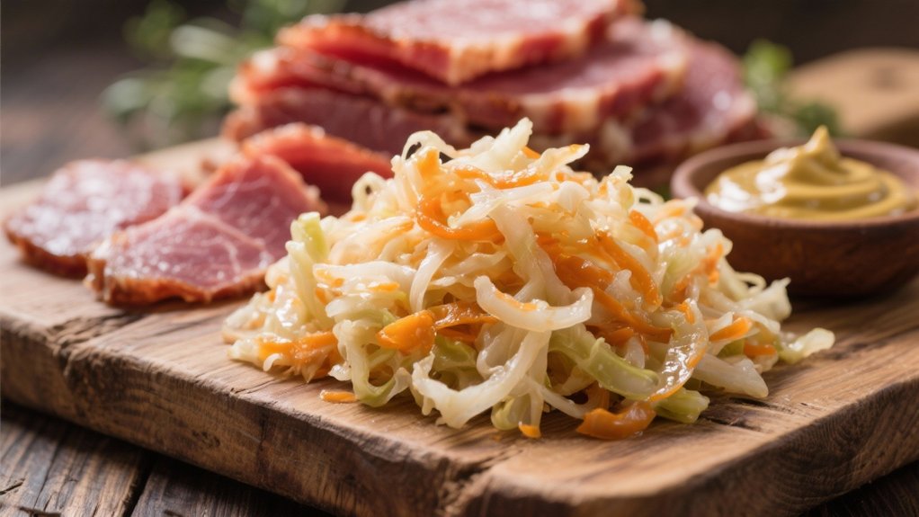 tangy sauerkraut enhances pastrami