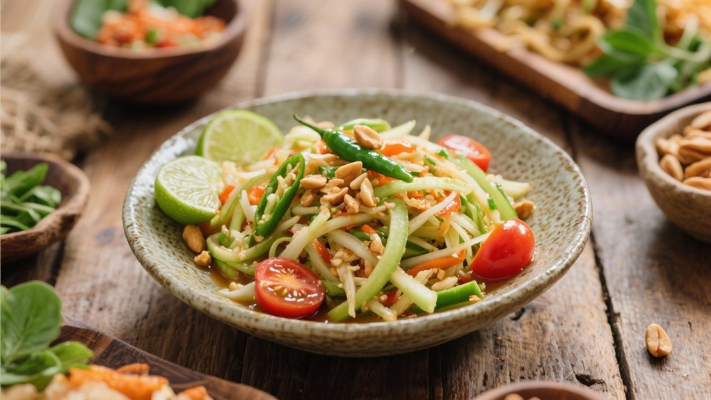 tangy spicy green salad