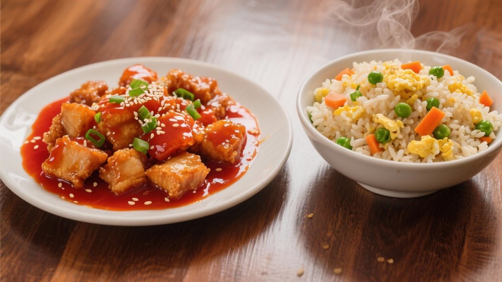 tangy sweet pork with rice