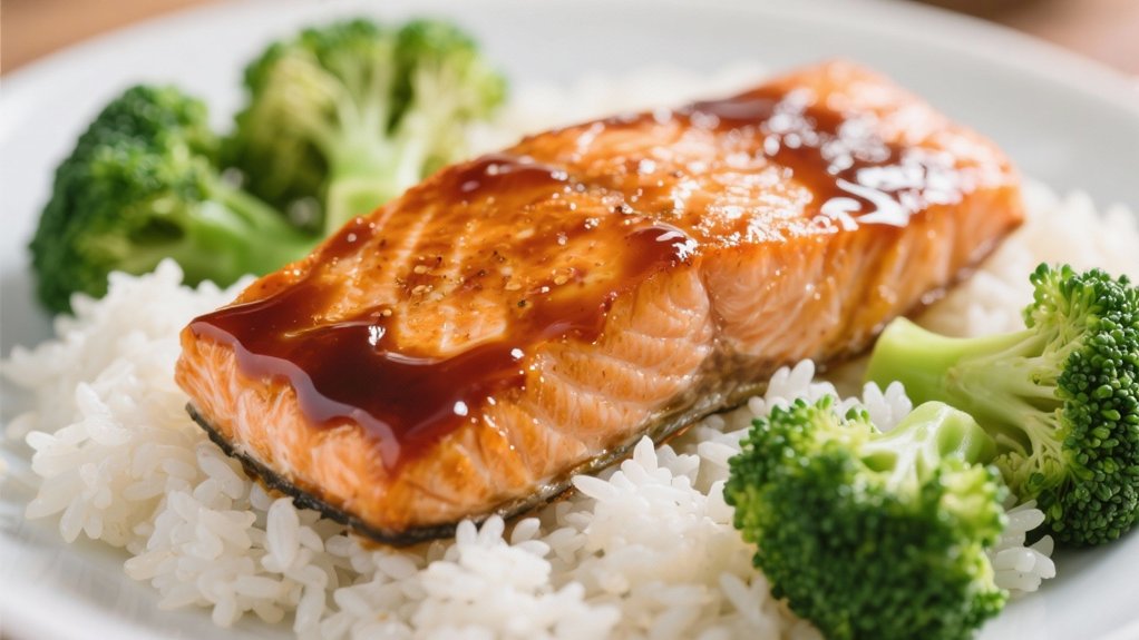 teriyaki salmon with broccoli