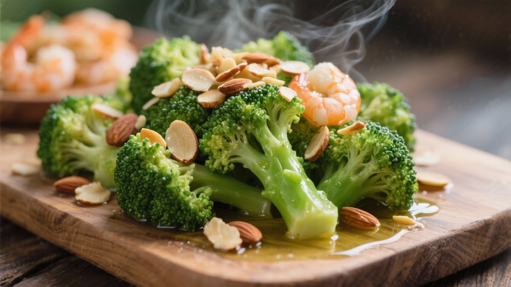 toasted almonds enhance broccoli