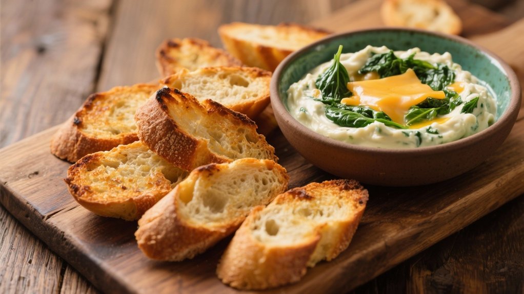 toasted baguette for dip