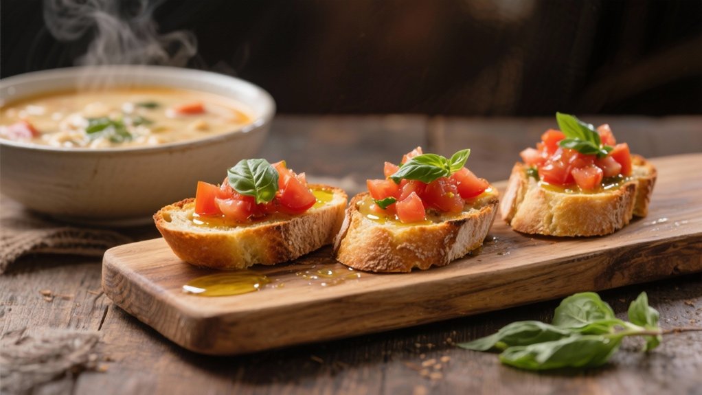 toasted bread with toppings