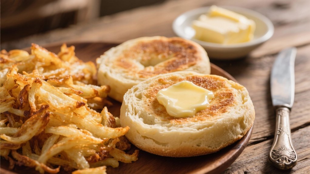 toasted muffins with butter
