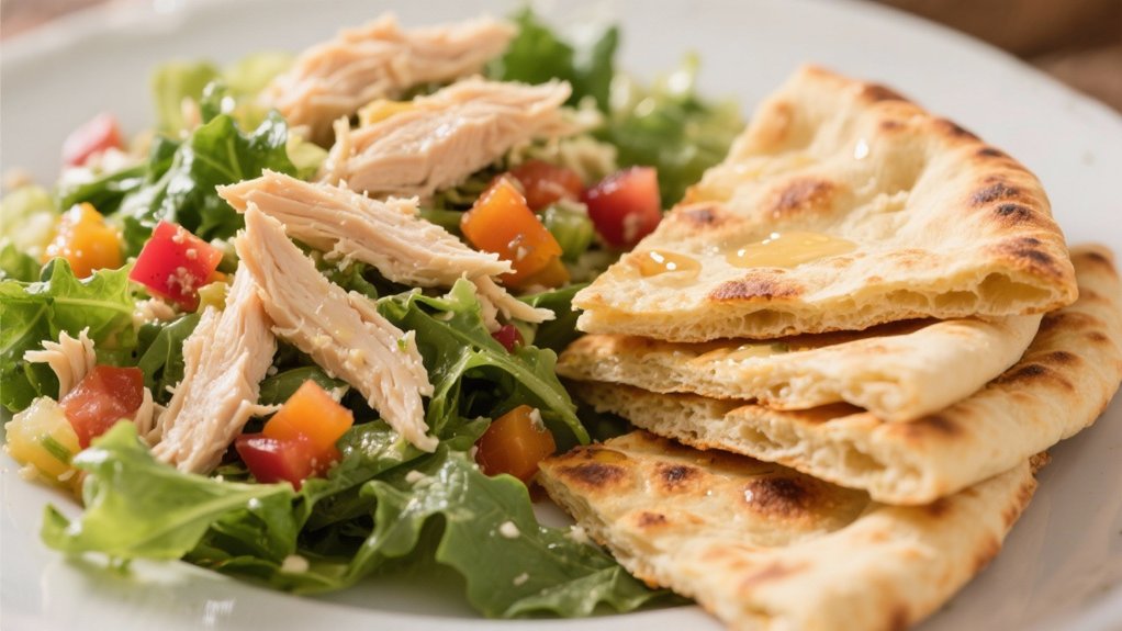 toasted pita enhances meals