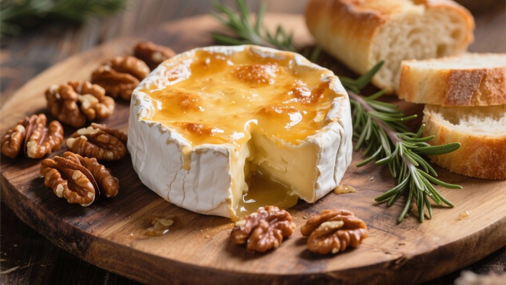 toasted walnuts enhance baked brie