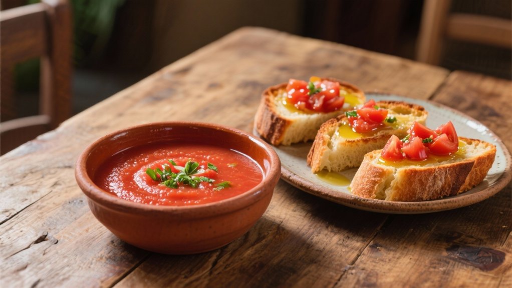 tomato infused toasted bread
