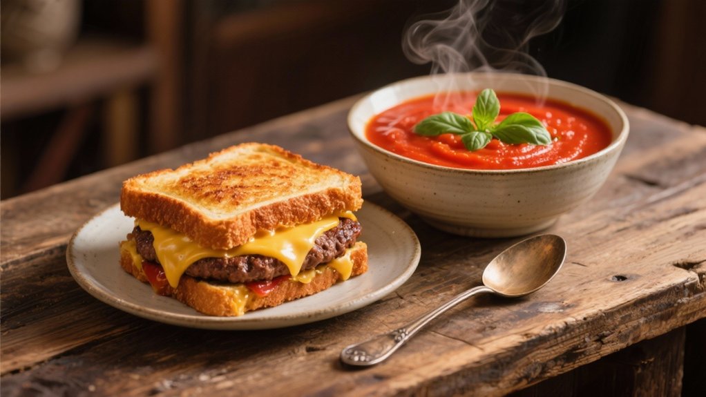 tomato soup and patty melt