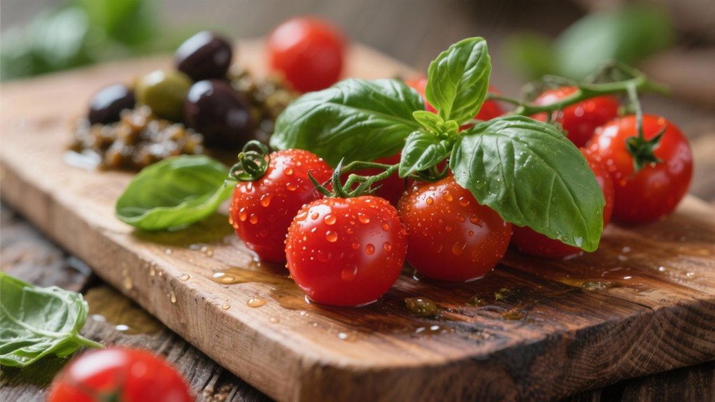 tomatoes basil olive tapenade