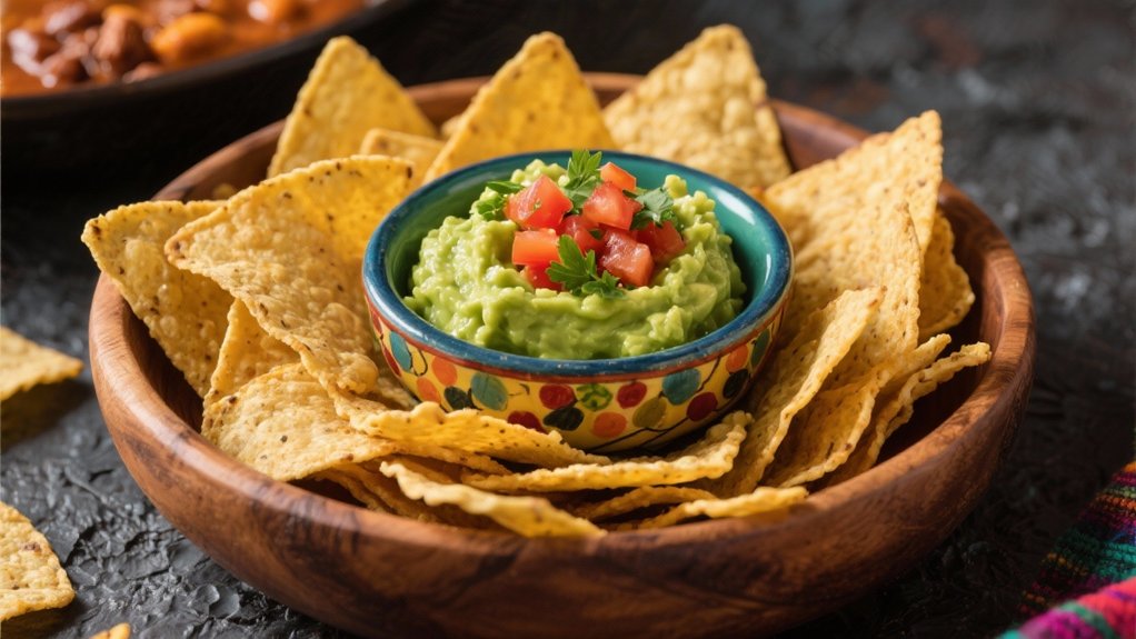 tortilla chips with guacamole