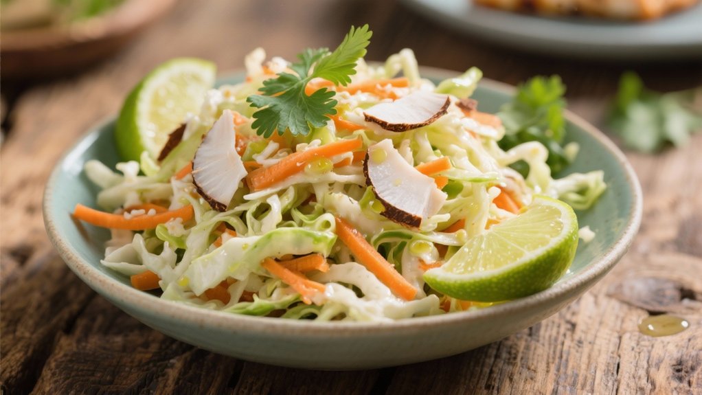 tropical coconut lime coleslaw