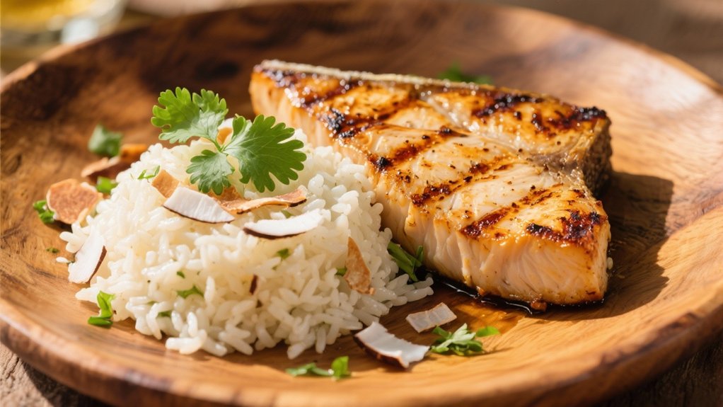 tropical coconut rice pilaf