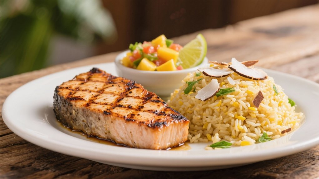 tropical coconut rice pilaf