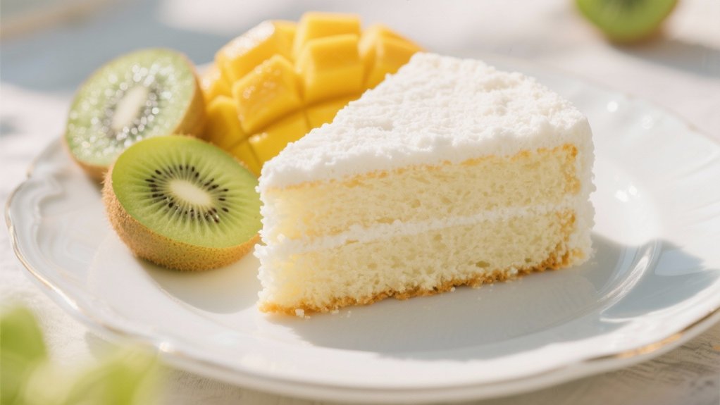 tropical fruit cake accompaniment