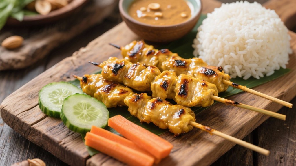 tropical grilled satay skewers