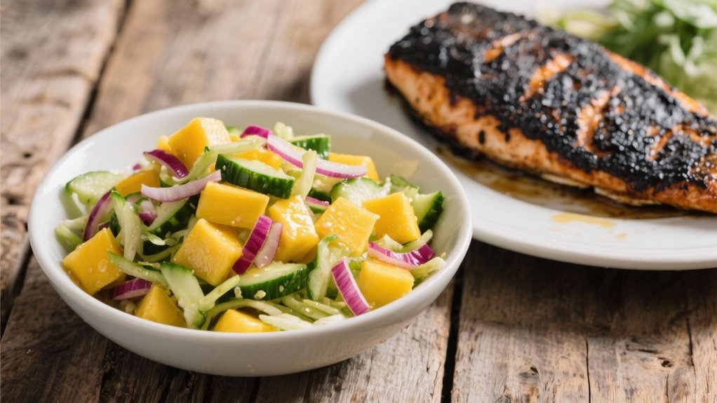 tropical mango cucumber slaw