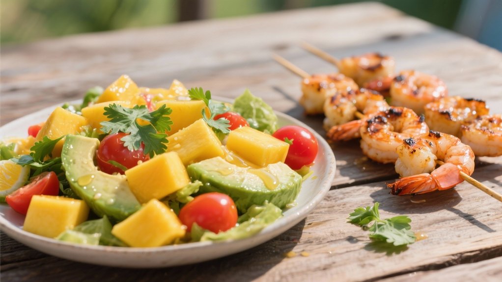 tropical salad with avocado