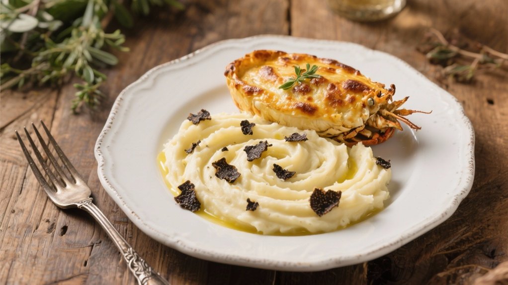 truffle oil enhanced mashed potatoes