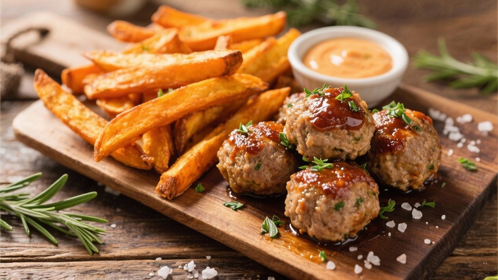 turkey meatballs with fries
