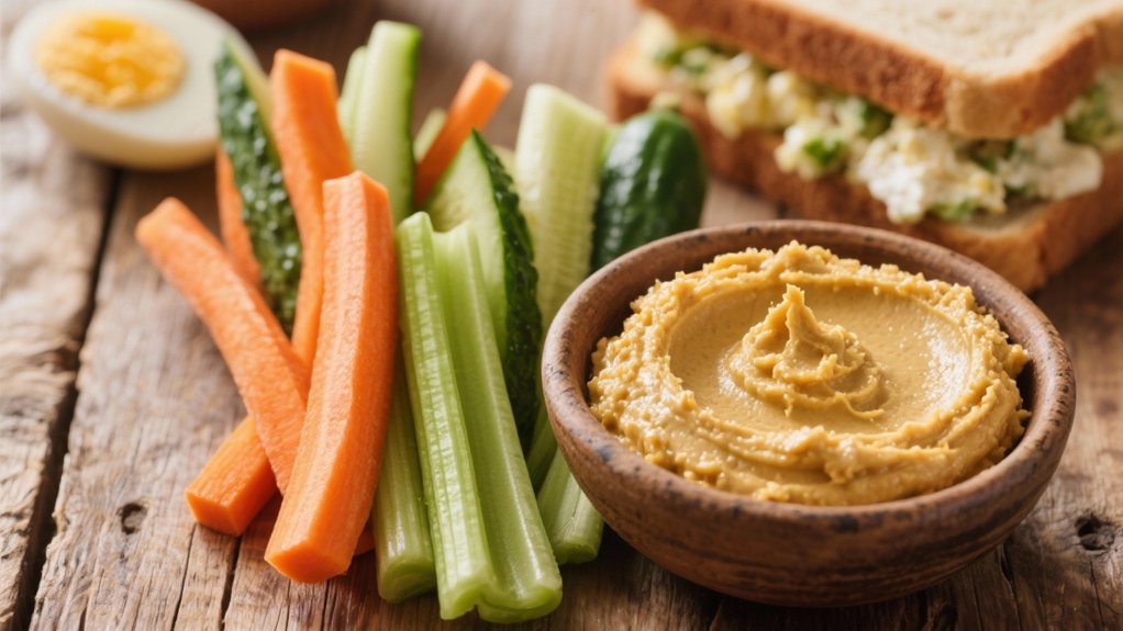 veggie sticks and hummus