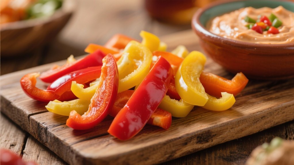 vibrant bell pepper dips